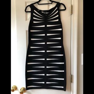 Etcetera Black & White bodycon dress. Medium